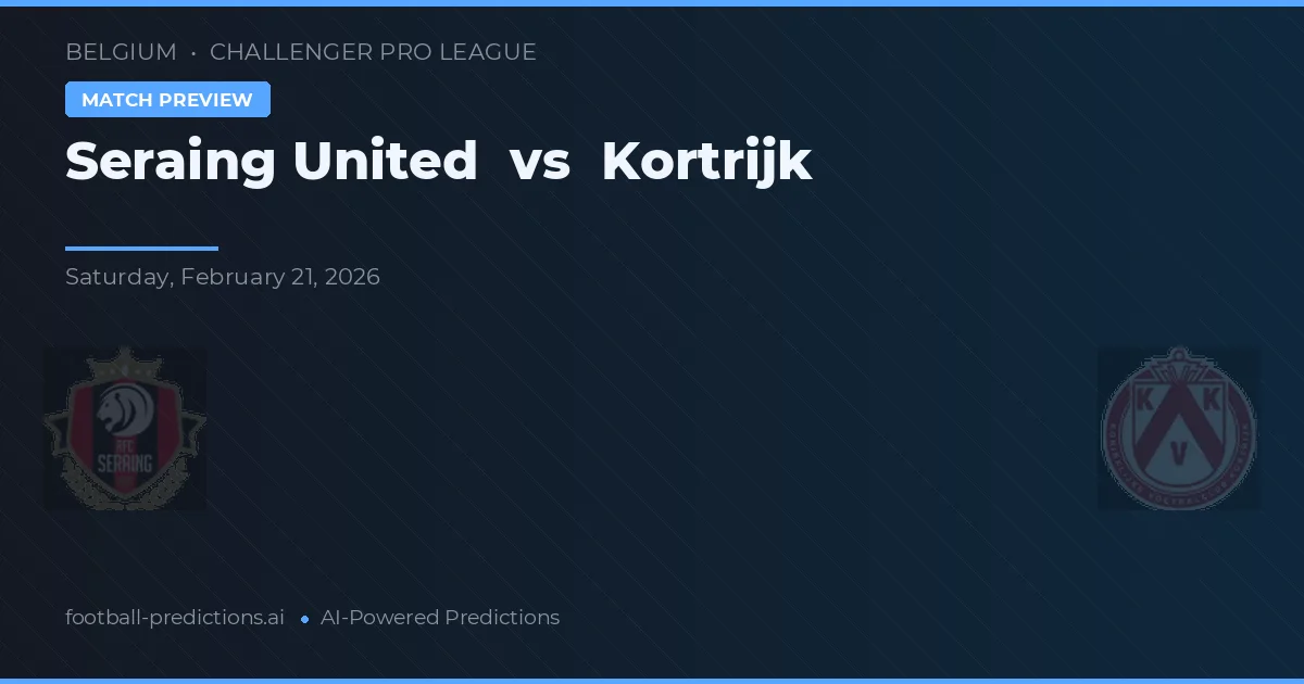 Seraing United vs Kortrijk — typy i zapowiedź meczu