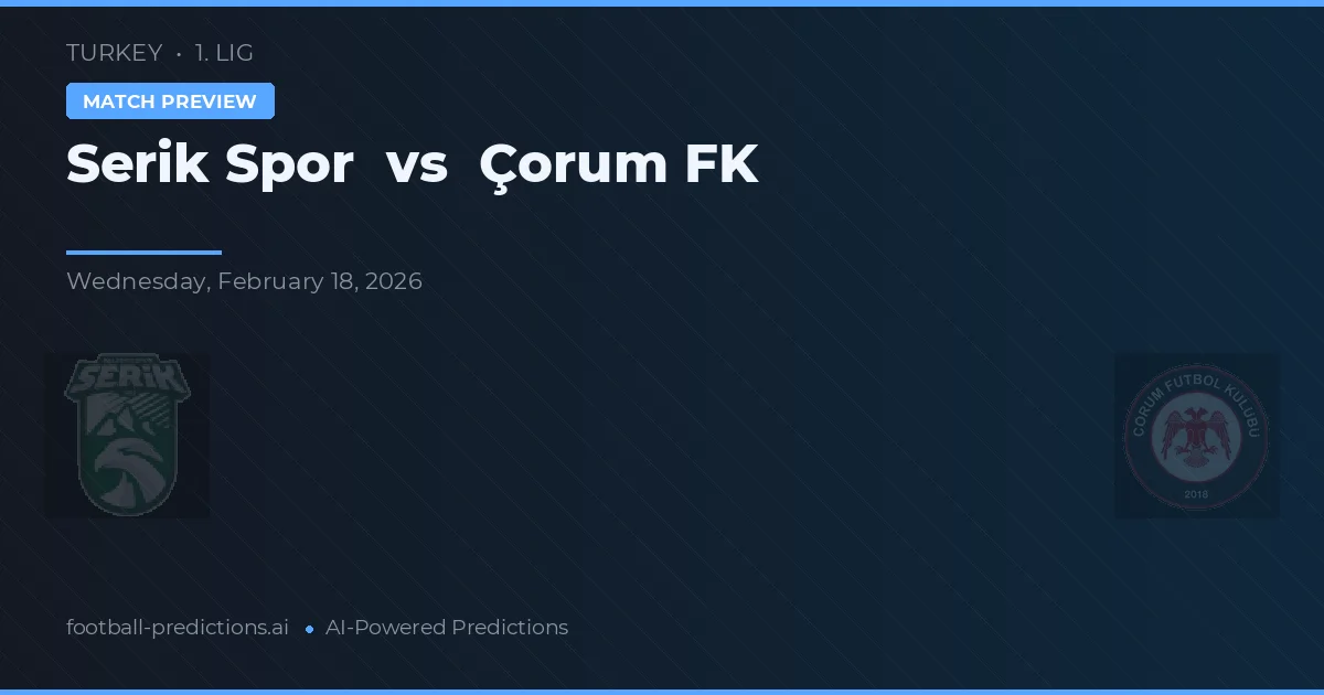 Serik Spor vs Çorum FK — typy i zapowiedź meczu