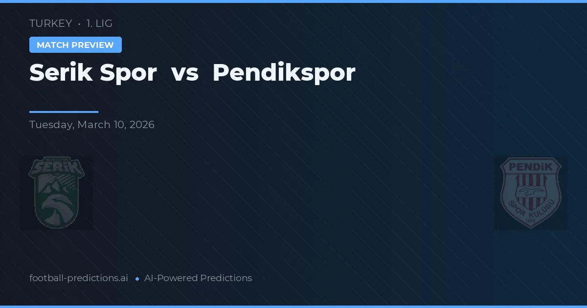 Serik Spor vs Pendikspor — typy i zapowiedź meczu