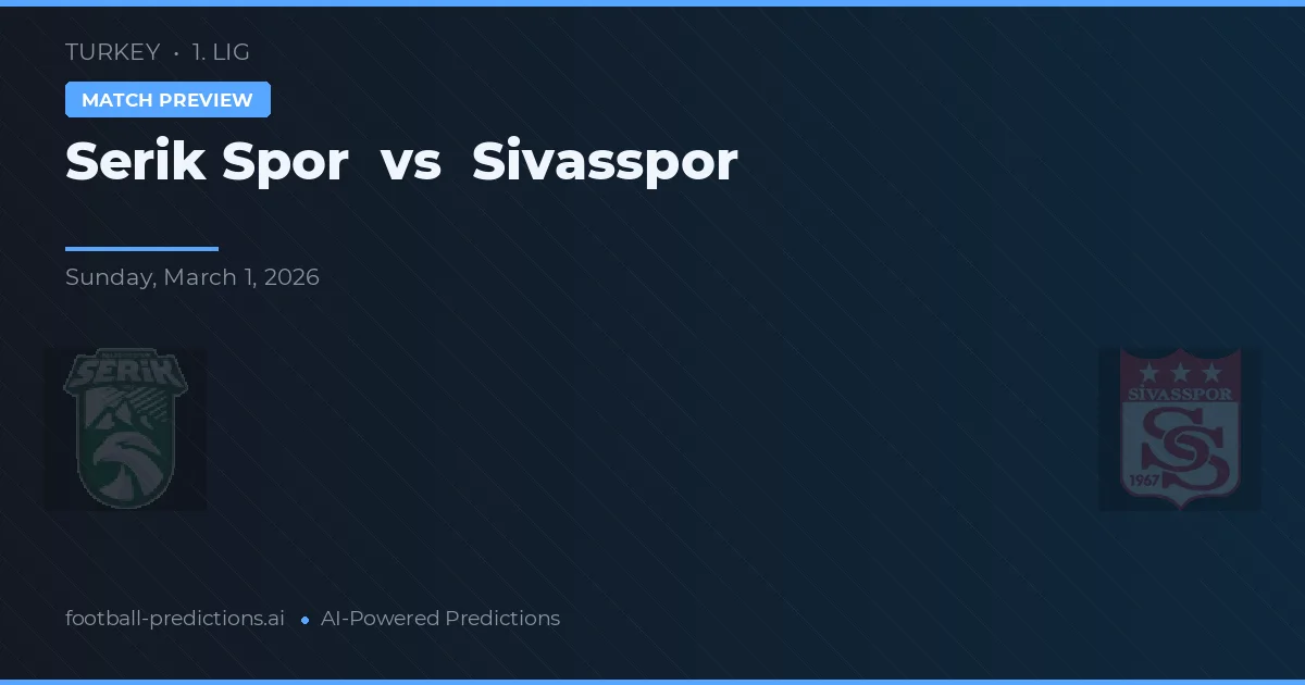 Serik Spor vs Sivasspor — typy i zapowiedź meczu