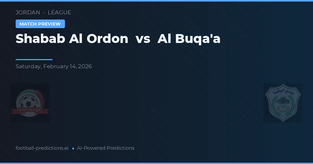 Shabab Al Ordon vs Al Buqa'a — typy i zapowiedź meczu