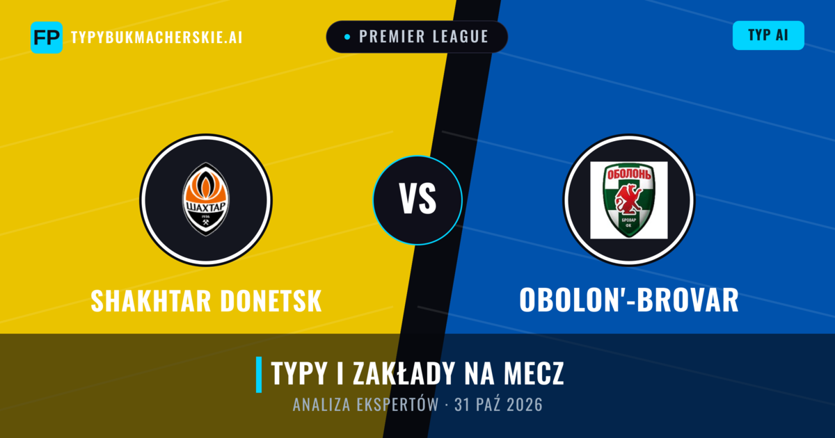 Shakhtar Donetsk vs Obolon'-Brovar — typy i zapowiedź meczu