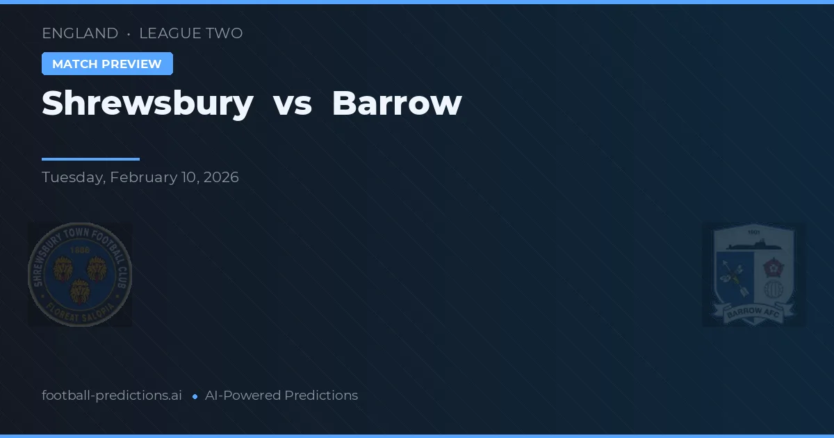 Shrewsbury vs Barrow — typy i zapowiedź meczu