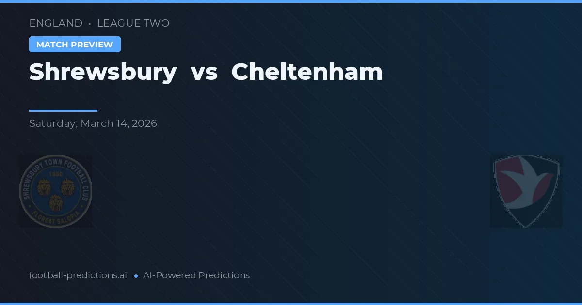 Shrewsbury vs Cheltenham — typy i zapowiedź meczu