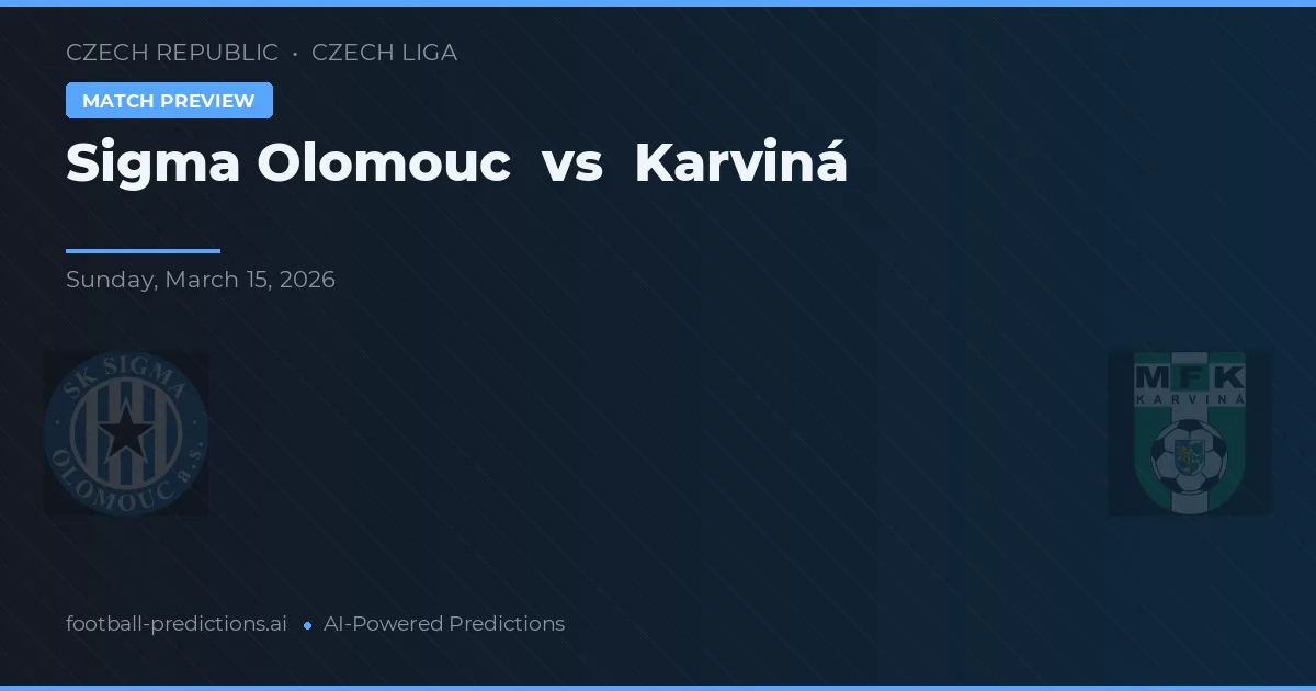Sigma Olomouc vs Karviná — typy i zapowiedź meczu