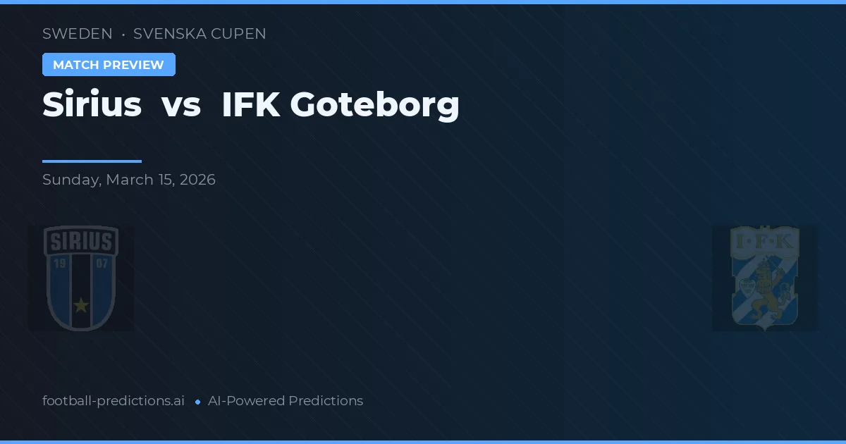 Sirius vs IFK Göteborg — typy i zapowiedź meczu