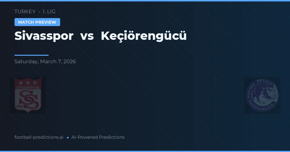 Sivasspor vs Keçiörengücü — typy i zapowiedź meczu