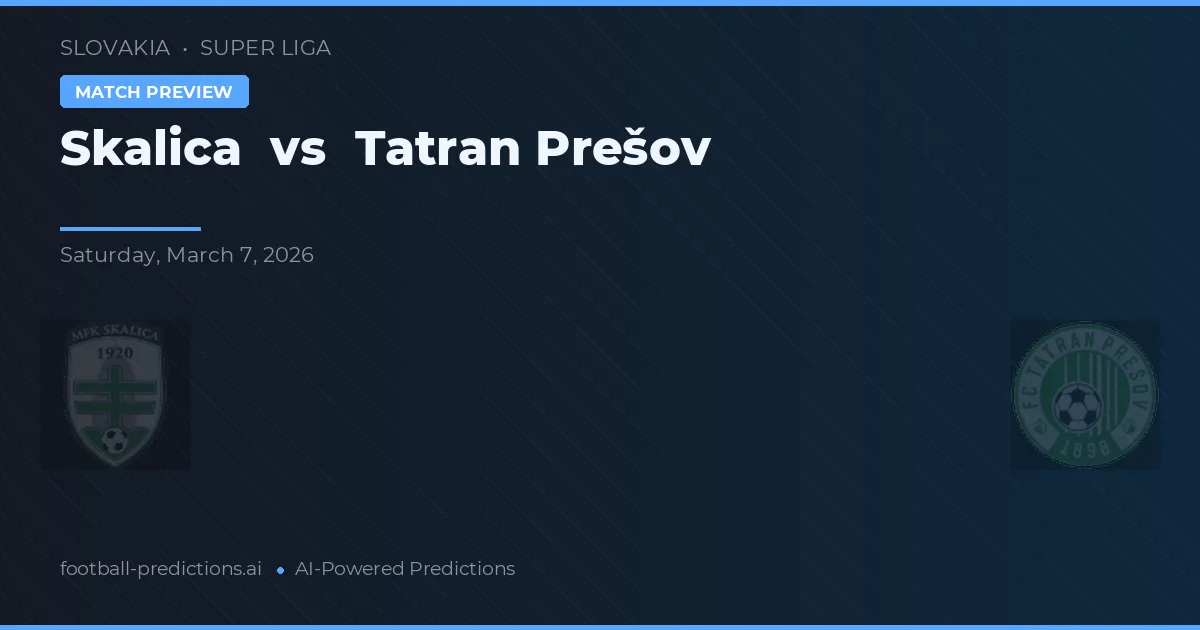 Skalica vs Tatran Prešov — typy i zapowiedź meczu