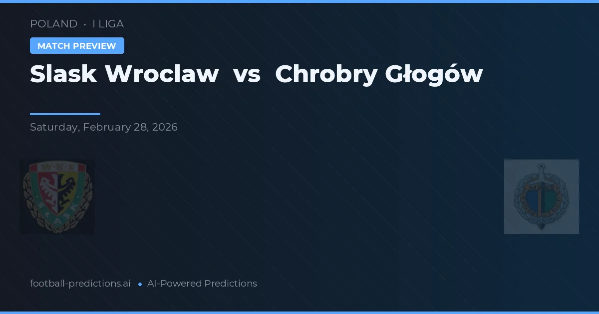 Śląsk Wrocław vs Chrobry Głogów — typy i zapowiedź meczu