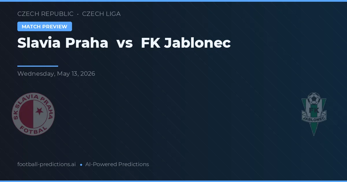 Slavia Praga vs FK Jablonec — typy i zapowiedź meczu