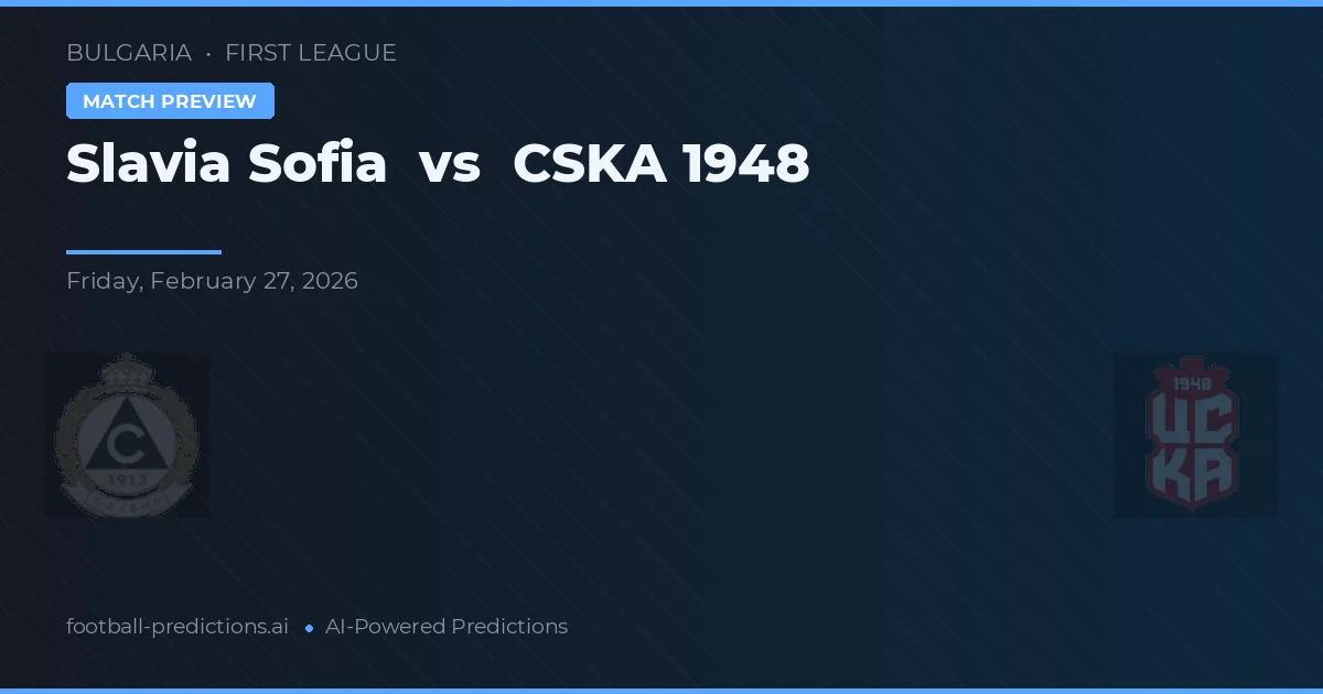 Slavia Sofia vs CSKA 1948 — typy i zapowiedź meczu