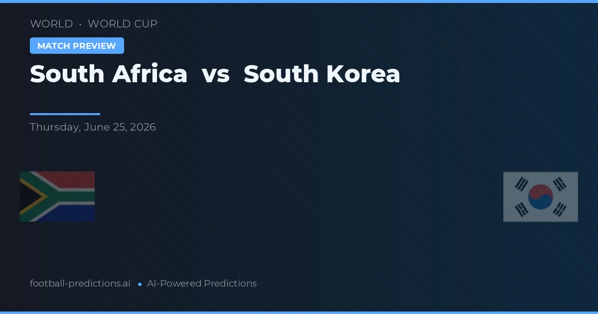 Republika Południowej Afryki vs Korea Południowa — typy i zapowiedź meczu