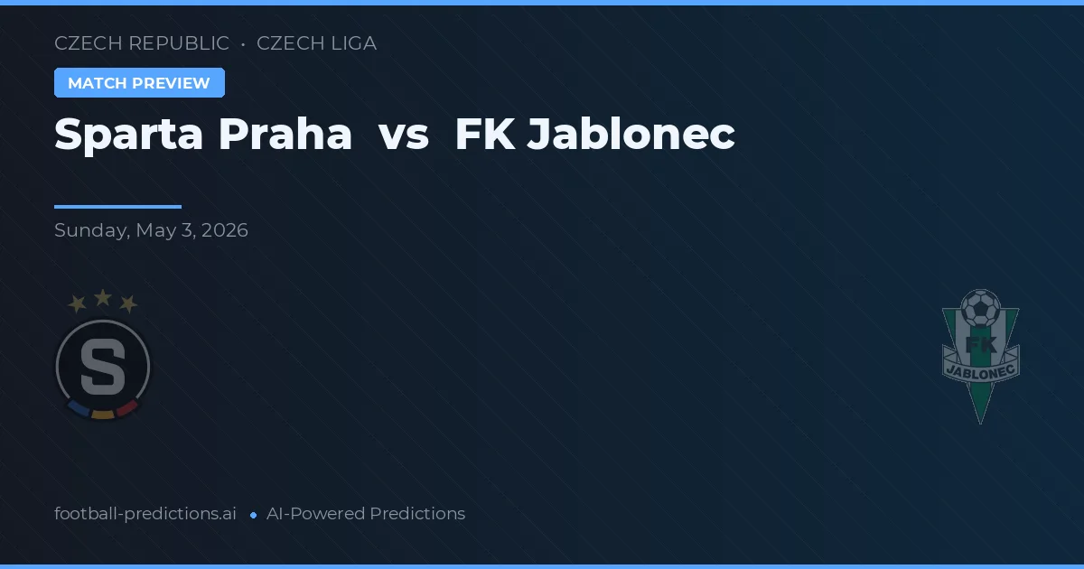Sparta Praga vs FK Jablonec — typy i zapowiedź meczu