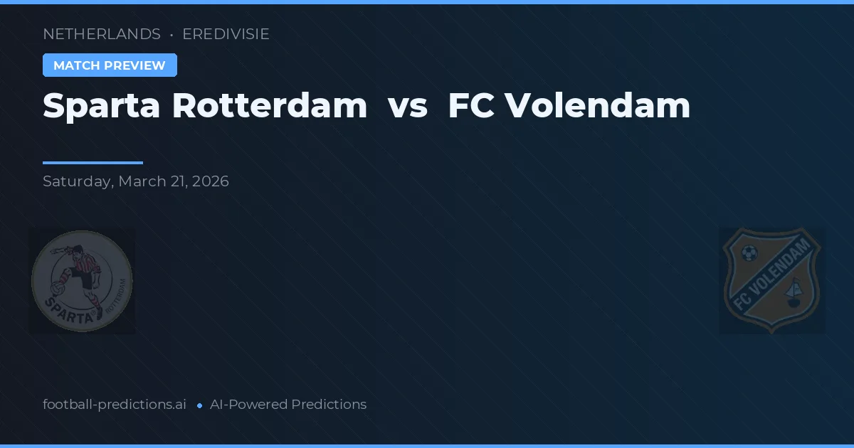 Sparta Rotterdam vs FC Volendam — typy i zapowiedź meczu