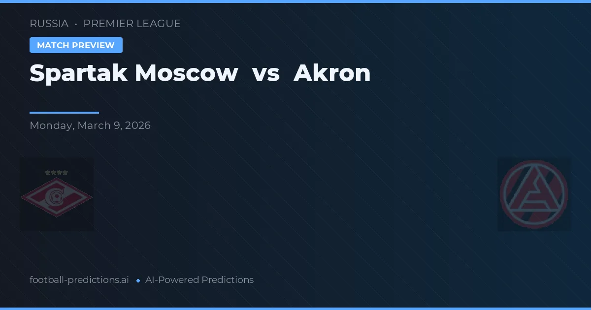 Spartak Moskwa vs Akron — typy i zapowiedź meczu