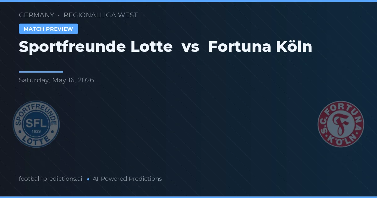 Sportfreunde Lotte vs Fortuna Koeln — typy i zapowiedź meczu