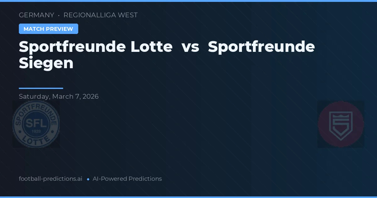 Sportfreunde Lotte vs Sportfreunde Siegen — typy i zapowiedź meczu