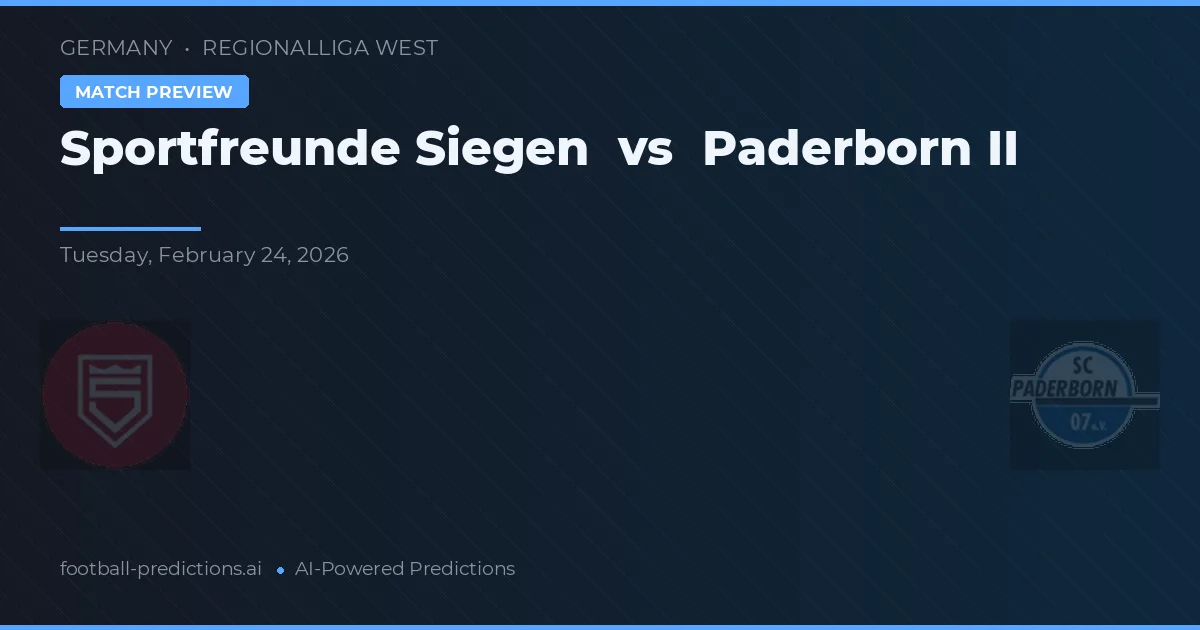 Sportfreunde Siegen vs Paderborn II — typy i zapowiedź meczu