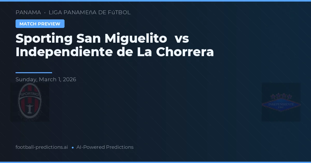 Sporting San Miguelito vs Independiente de La Chorrera — typy i zapowiedź meczu