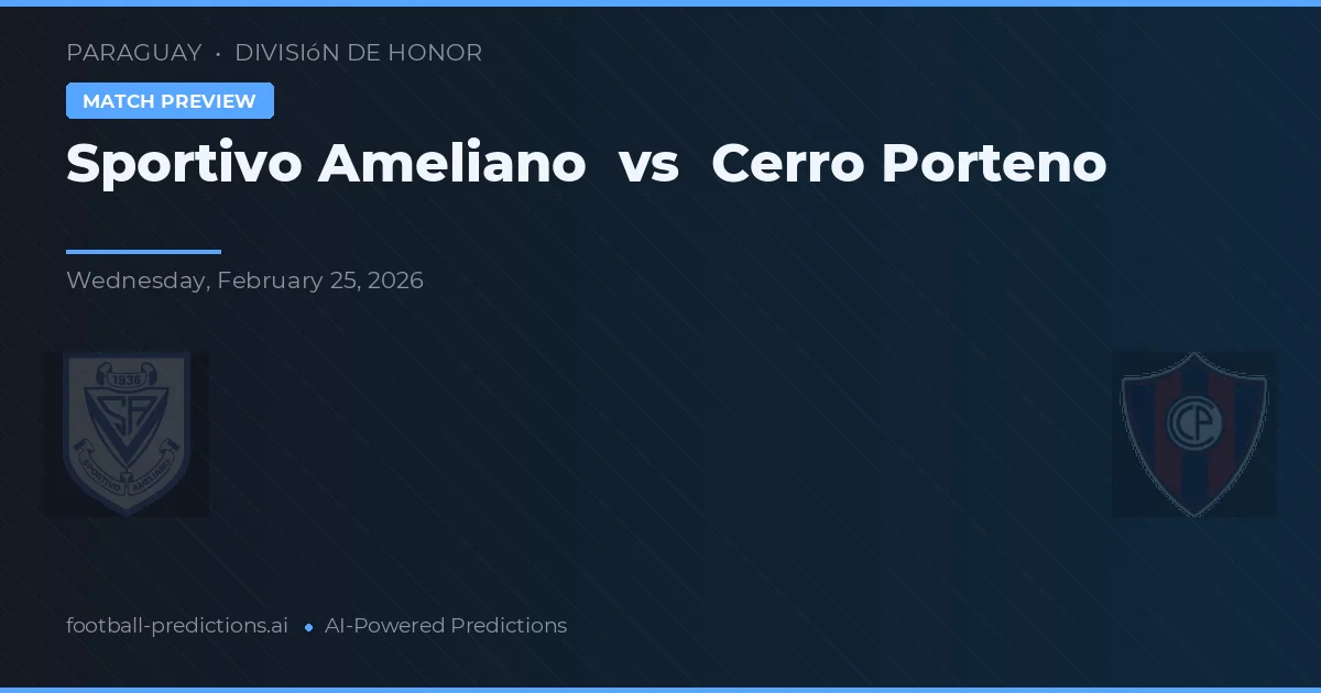 Sportivo Ameliano vs Cerro Porteño — typy i zapowiedź meczu