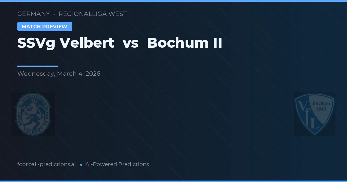 SSVg Velbert vs VfL Bochum II — typy i zapowiedź meczu