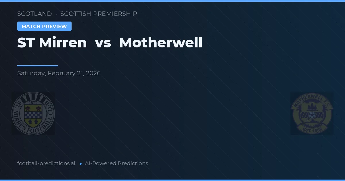 ST Mirren vs Motherwell — typy i zapowiedź meczu