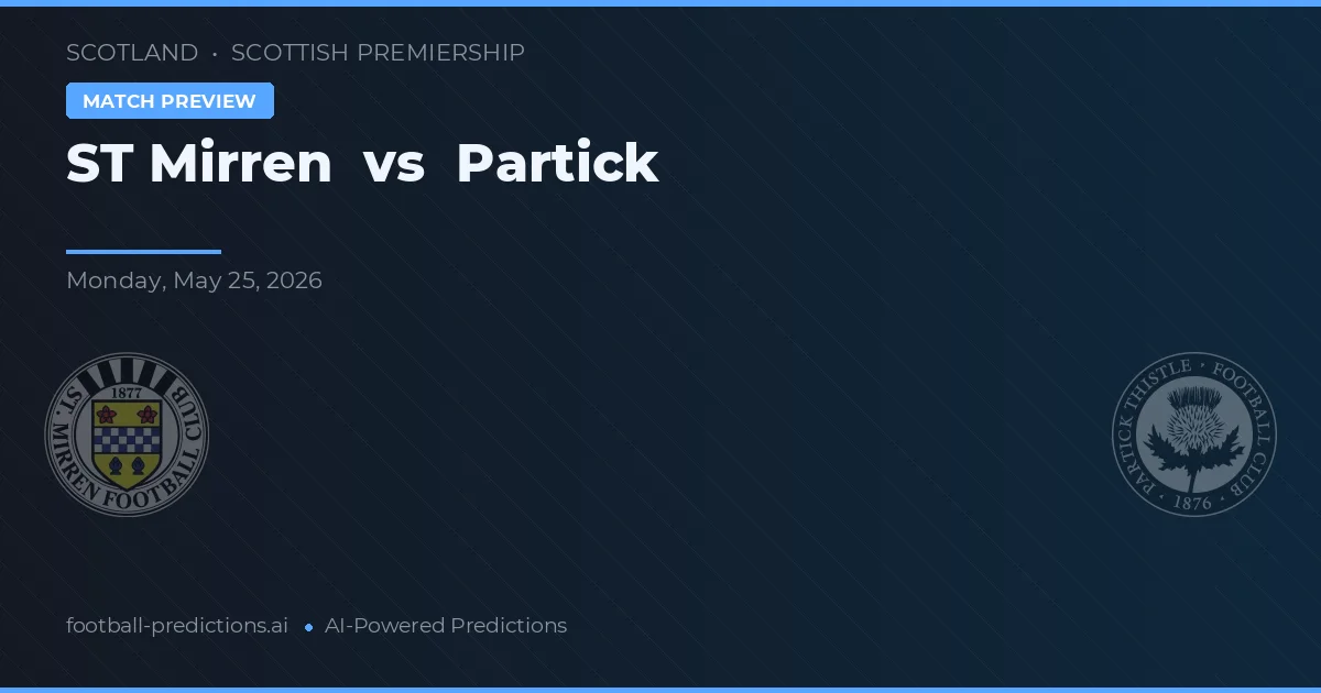ST Mirren vs Partick — typy i zapowiedź meczu