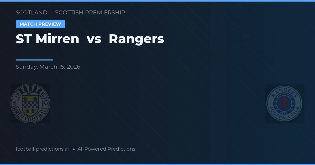 ST Mirren vs Rangers — typy i zapowiedź meczu