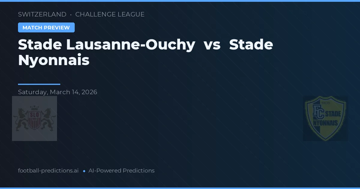 Stade Lausanne-Ouchy vs Stade Nyonnais — typy i zapowiedź meczu
