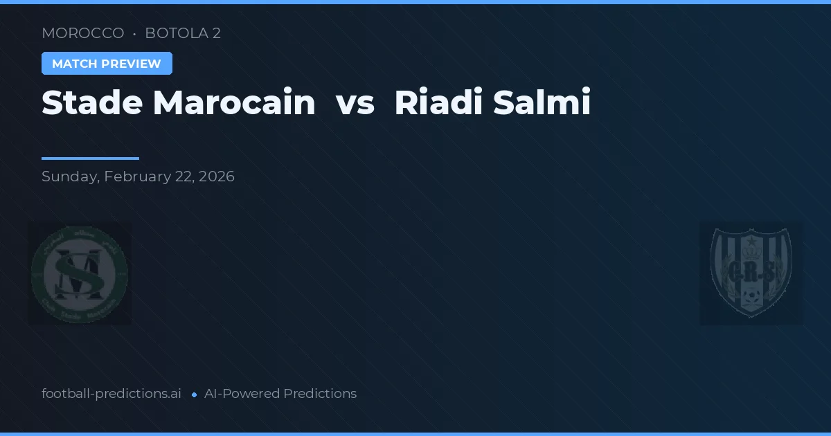 Stade Marocain vs Riadi Salmi — typy i zapowiedź meczu