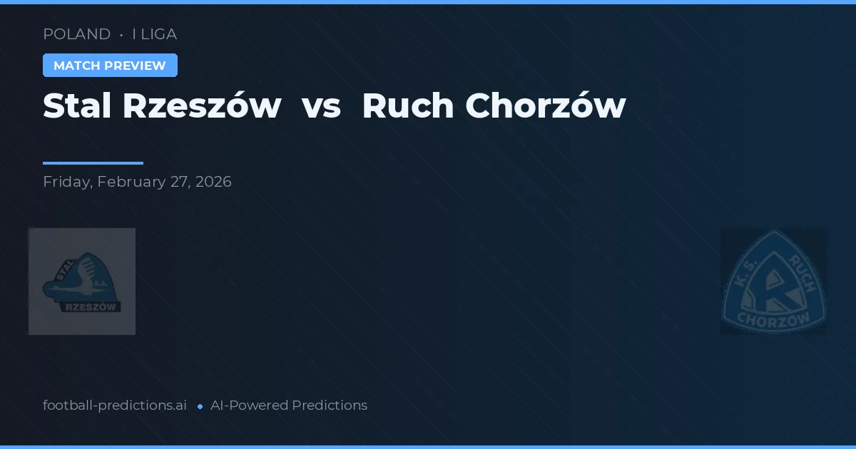 Stal Rzeszów vs Ruch Chorzów — typy i zapowiedź meczu