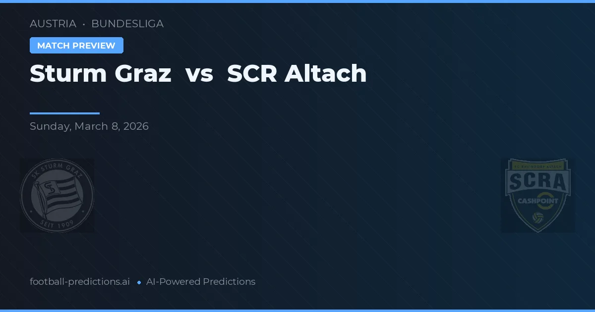 Sturm Graz vs SCR Altach — typy i zapowiedź meczu