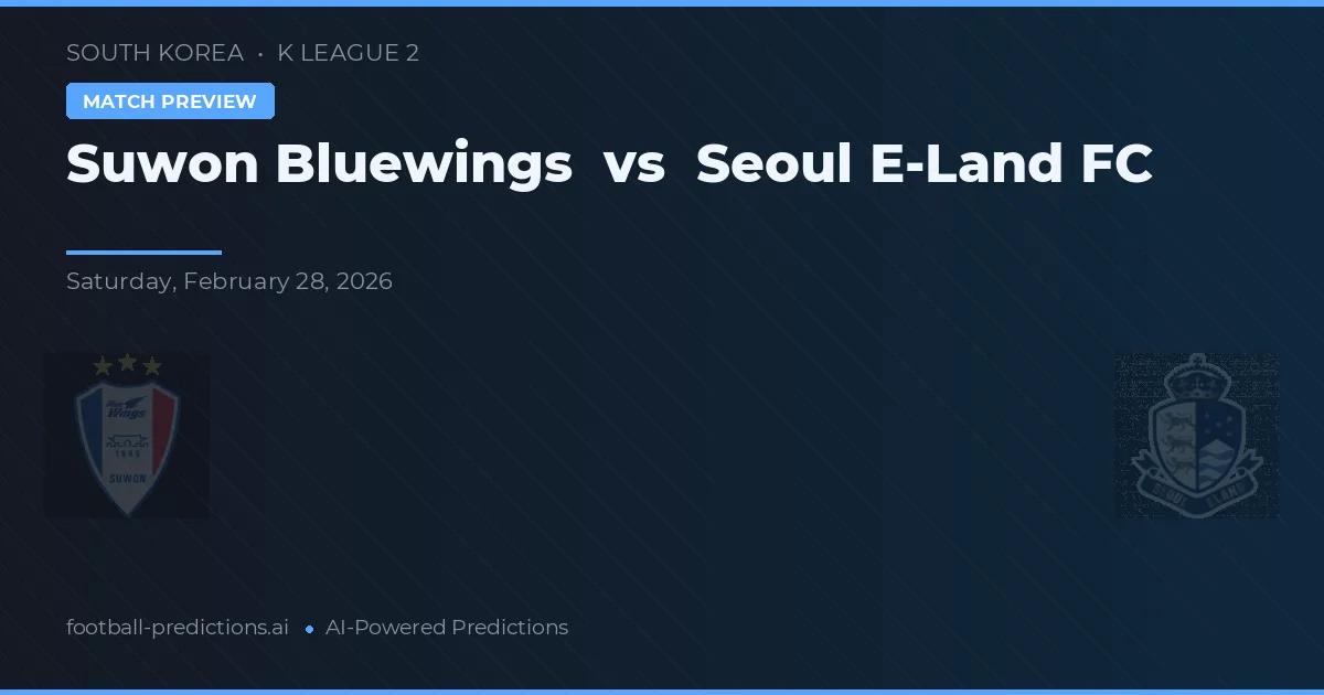 Suwon Bluewings vs Seoul E-Land FC — typy i zapowiedź meczu