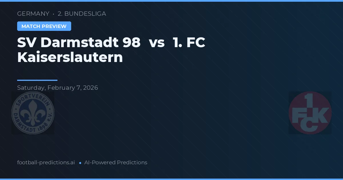 SV Darmstadt 98 vs 1. FC Kaiserslautern — typy i zapowiedź meczu