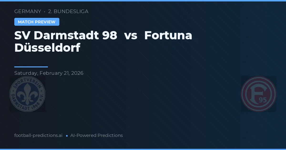 SV Darmstadt 98 vs Fortuna Düsseldorf — typy i zapowiedź meczu