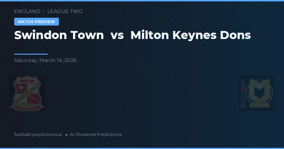Swindon Town vs Milton Keynes Dons — typy i zapowiedź meczu