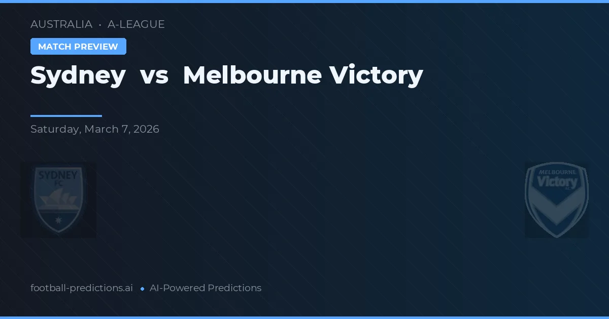 Sydney vs Melbourne Victory — typy i zapowiedź meczu