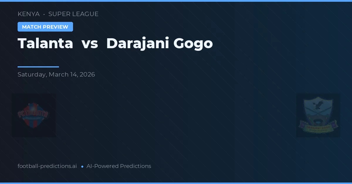 Talanta vs Darajani Gogo — typy i zapowiedź meczu