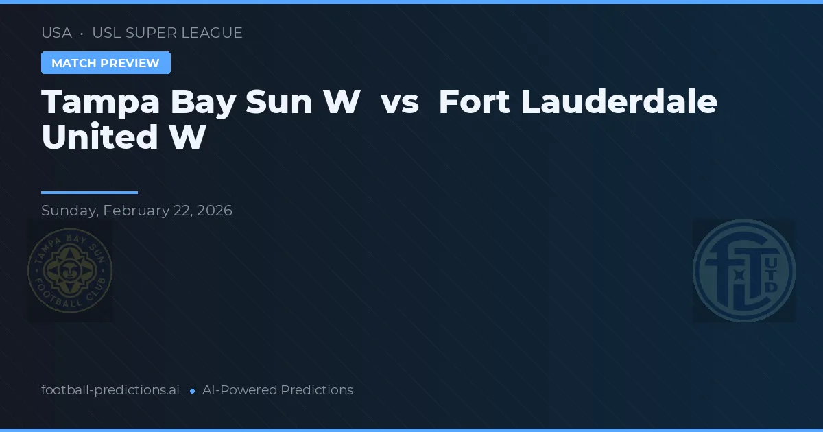 Tampa Bay Sun W vs Fort Lauderdale United W — typy i zapowiedź meczu