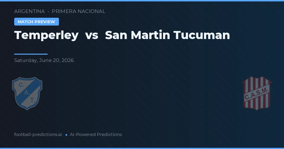 Temperley vs San Martín Tucumán — typy i zapowiedź meczu