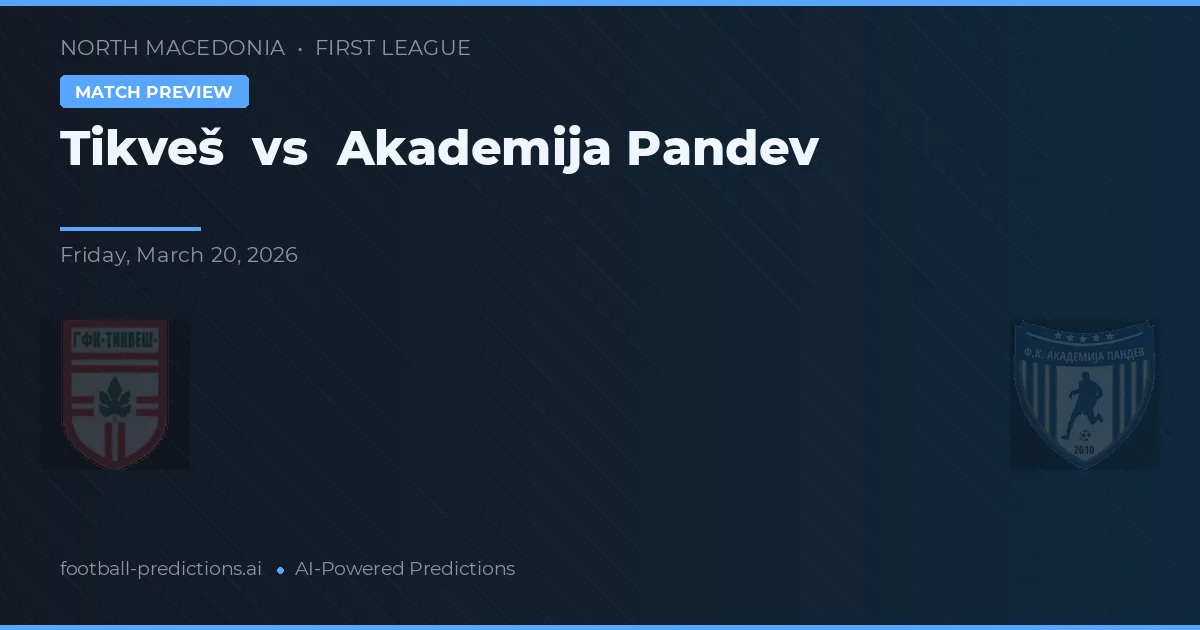 Tikveš vs Academija Pandev — typy i zapowiedź meczu