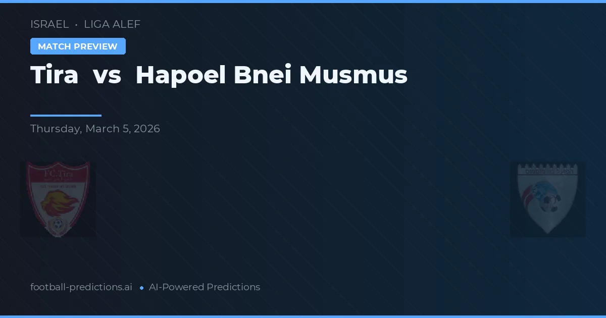 Tira vs Hapoel Bnei Musmus — typy i zapowiedź meczu