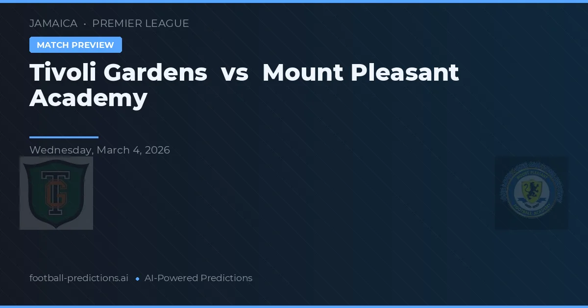 Tivoli Gardens vs Mount Pleasant Academy — typy i zapowiedź meczu