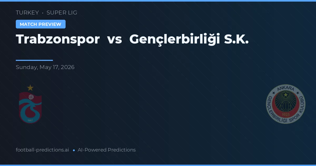 Trabzonspor vs Gençlerbirliği — typy i zapowiedź meczu