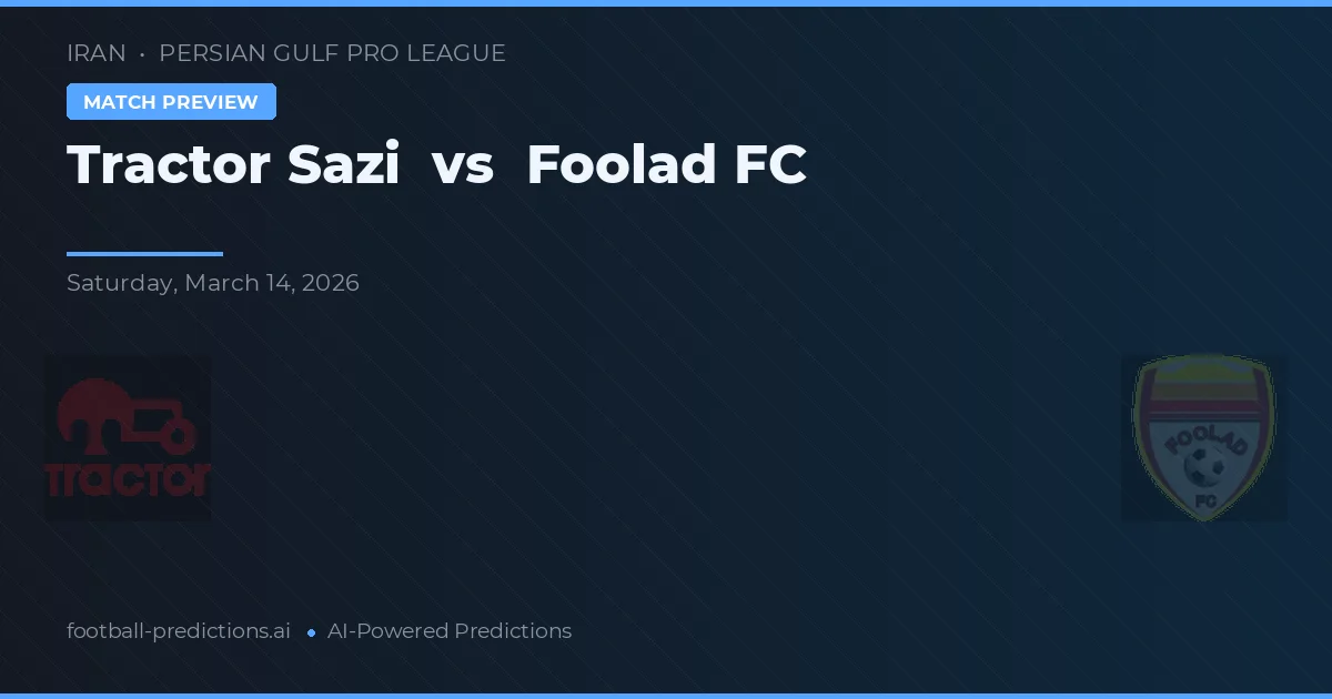 Traktor Sazi vs Foolad FC — typy i zapowiedź meczu