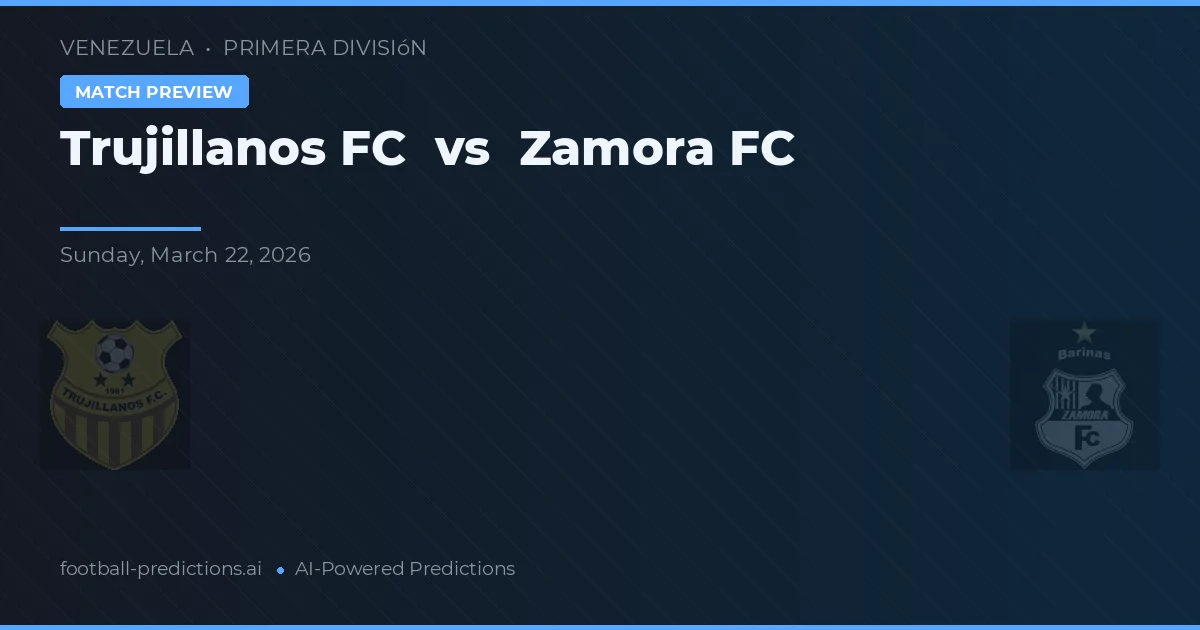 Trujillanos FC vs Zamora FC — typy i zapowiedź meczu