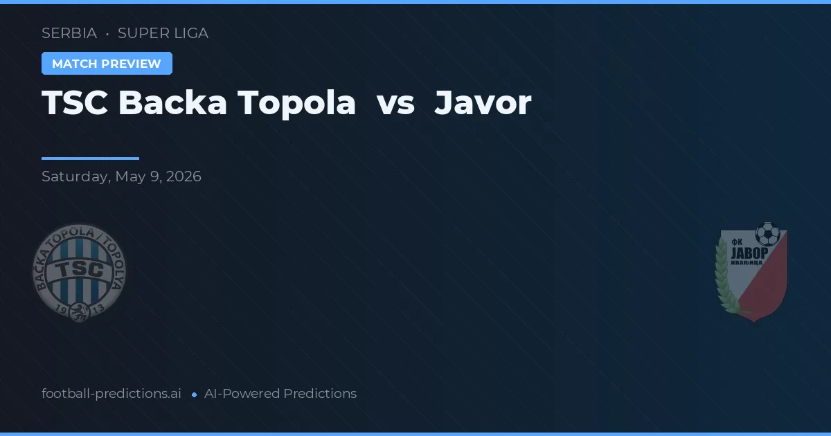 TSC Bácska Topola vs Javor — typy i zapowiedź meczu