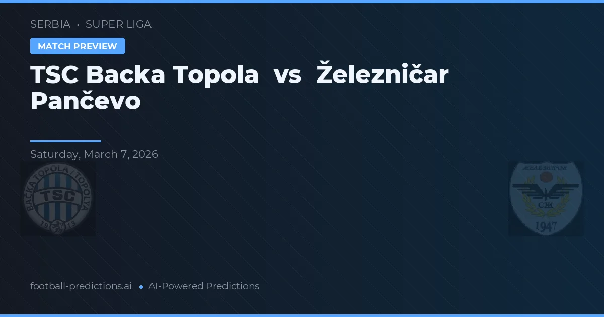 TSC Bácska Topola vs Železničar Pančevo — typy i zapowiedź meczu
