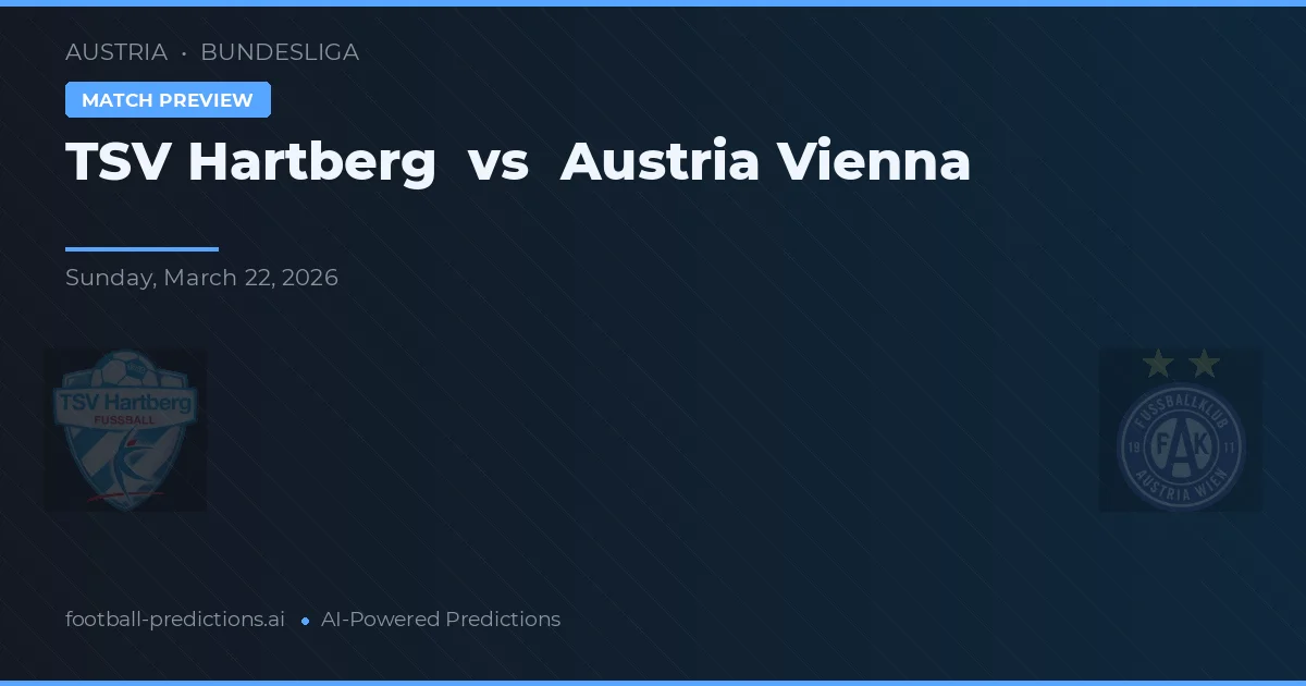 TSV Hartberg vs Austria Wiedeń — typy i zapowiedź meczu