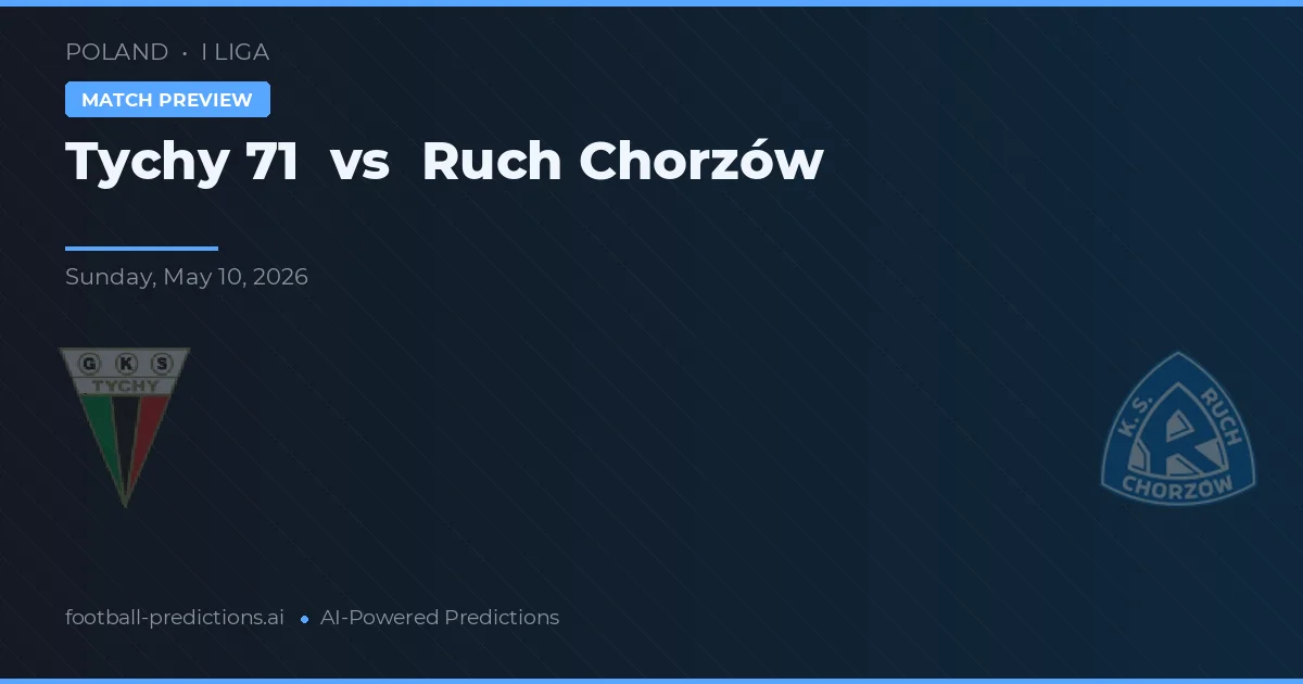 Tychy 71 vs Ruch Chorzów — typy i zapowiedź meczu